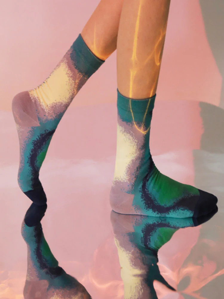 Colorful Gradient Theme Cotton Socks - Image 5