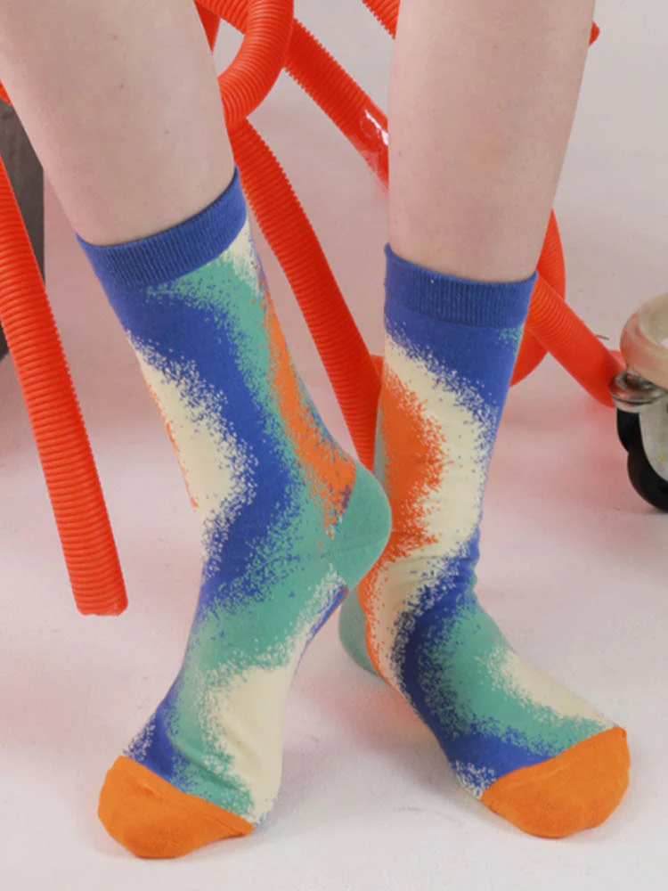 Colorful Gradient Theme Cotton Socks - Image 6