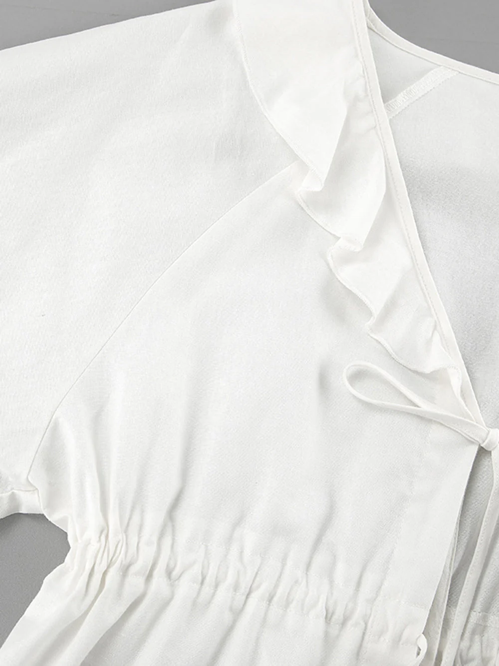 Ruffles Lace Up Long Sleeve Shorts Set - Image 4
