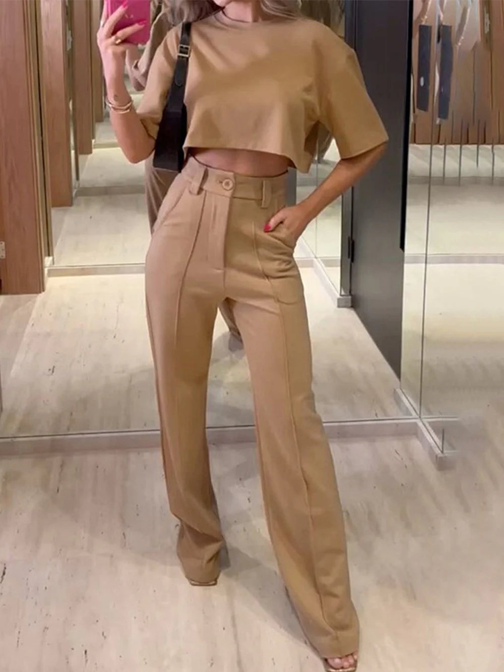 Contour Top & Pocket Wide Leg Pant Set - Image 5