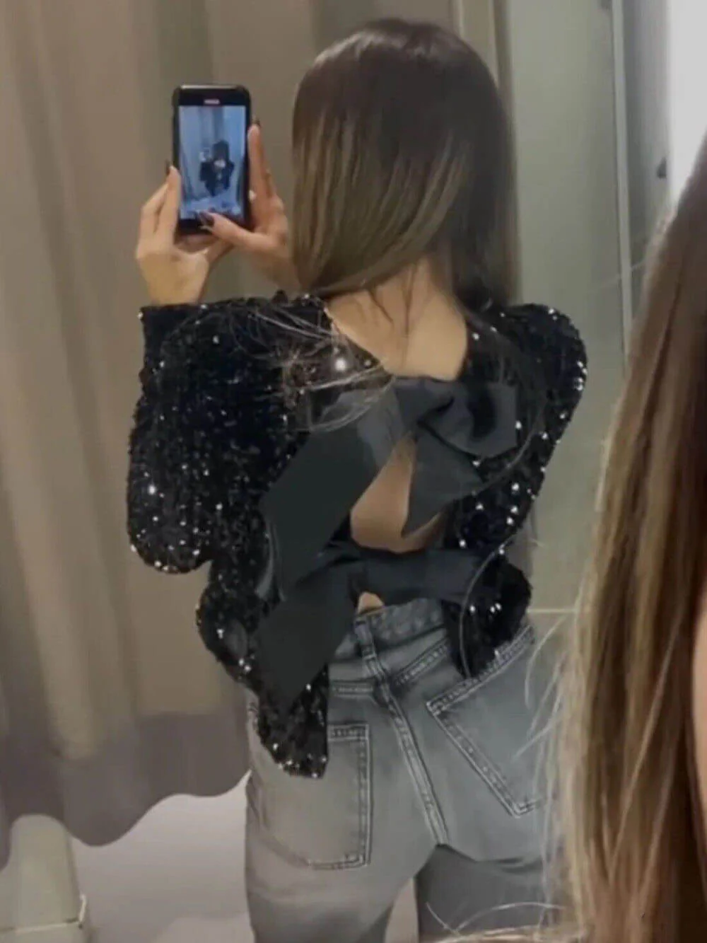 Tie-front Sequined Jacket - Image 4