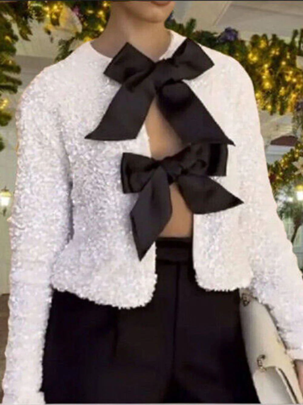 Tie-front Sequined Jacket - Image 8